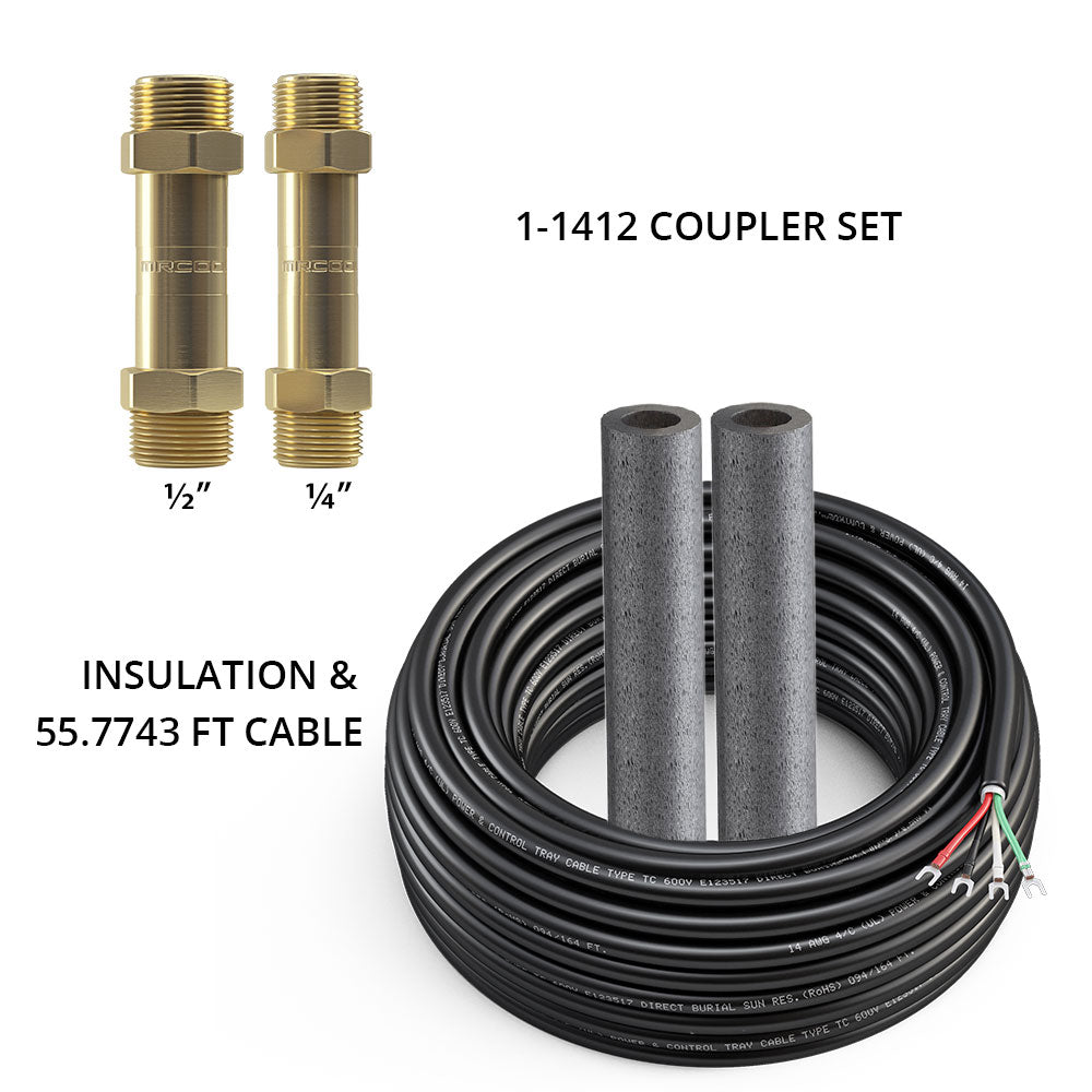 MRCOOL 50ft Line Set Coupler Kit for DIY Single Zone and Multizone 24K, 36K & 48K Air Handlers - 3/8" x 5/8"